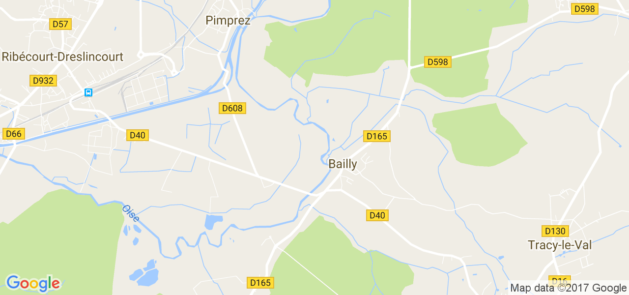 map de la ville de Bailly
