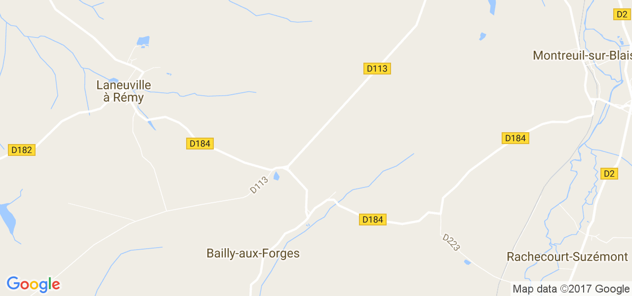 map de la ville de Bailly-aux-Forges