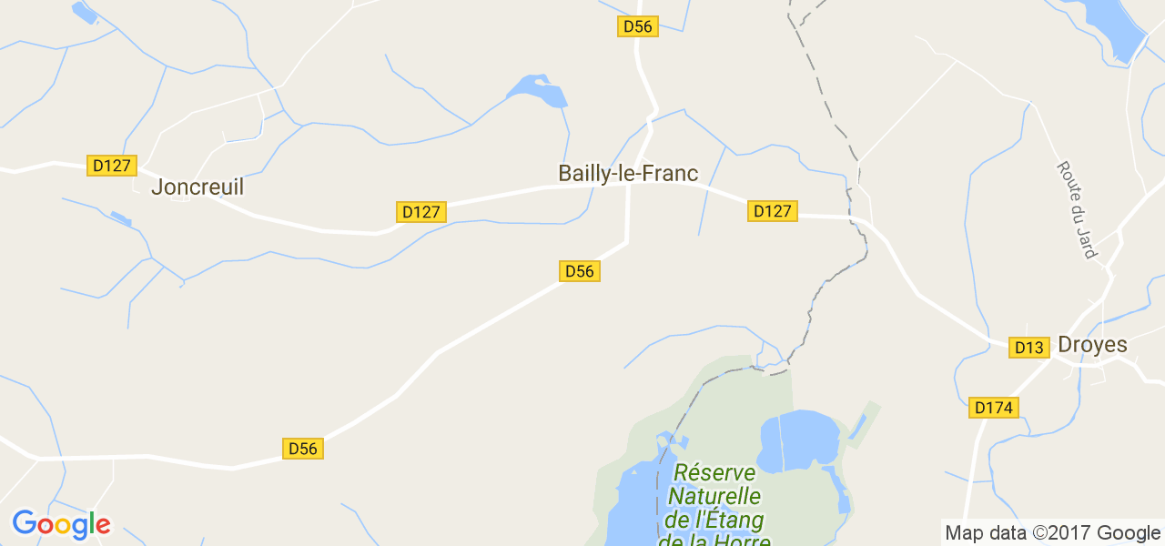 map de la ville de Bailly-le-Franc