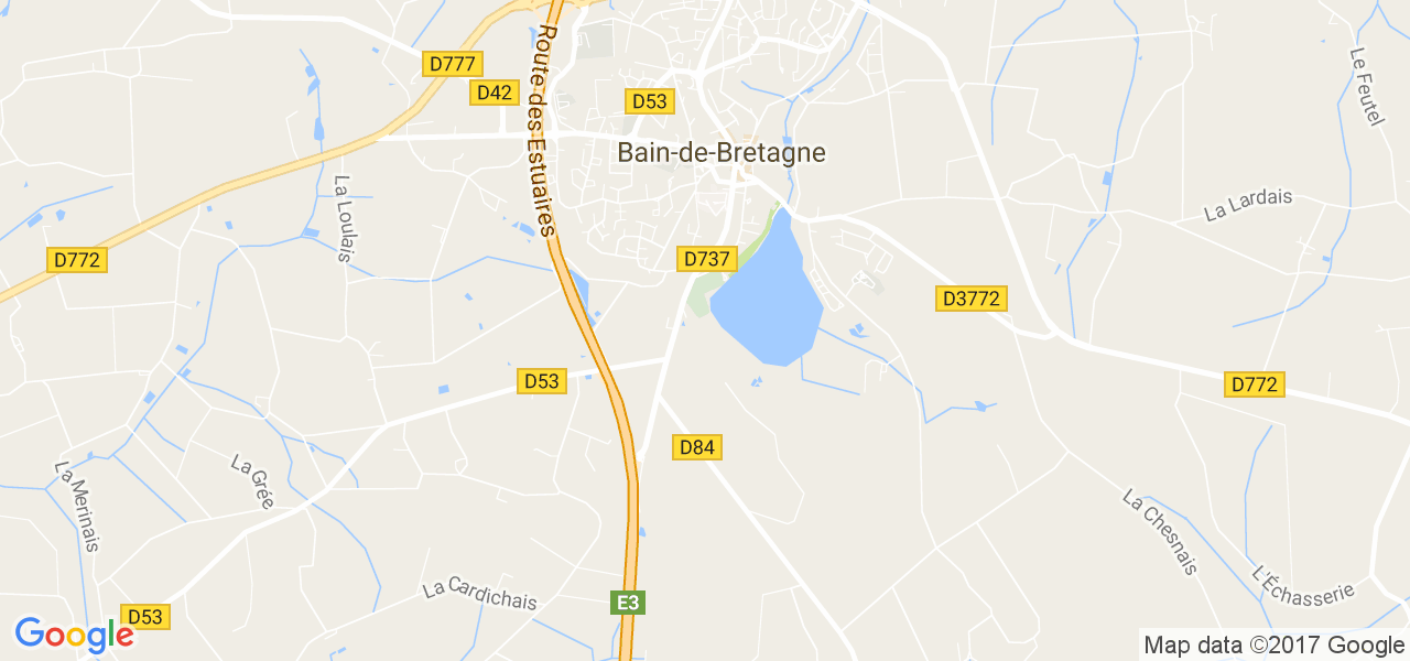 map de la ville de Bain-de-Bretagne