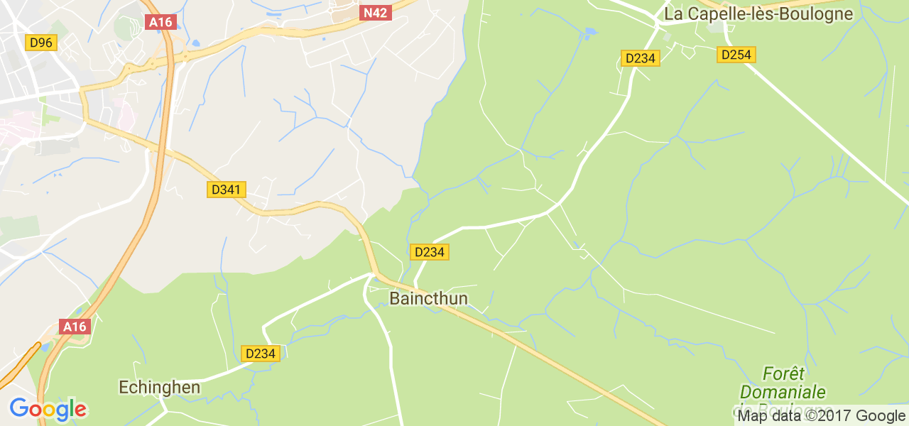 map de la ville de Baincthun