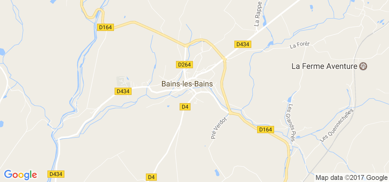 map de la ville de Bains-les-Bains