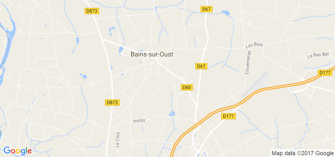 map de la ville de Bains-sur-Oust