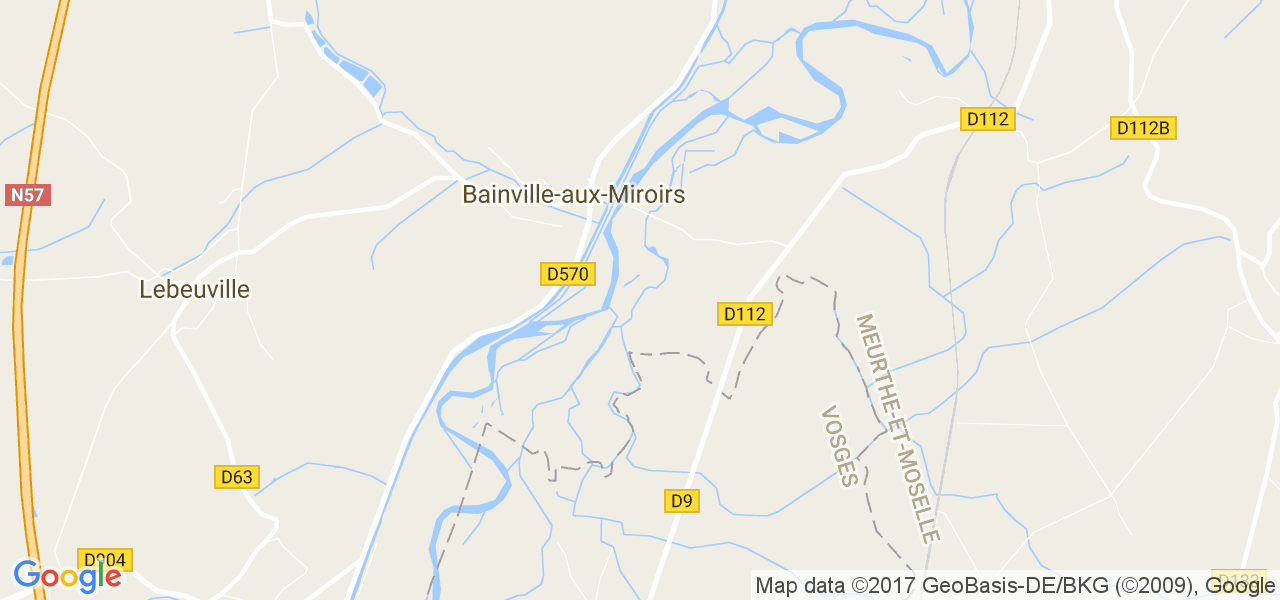 map de la ville de Bainville-aux-Miroirs