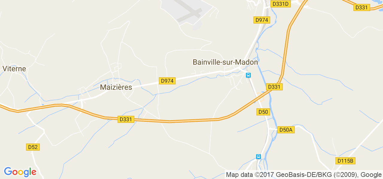 map de la ville de Bainville-sur-Madon