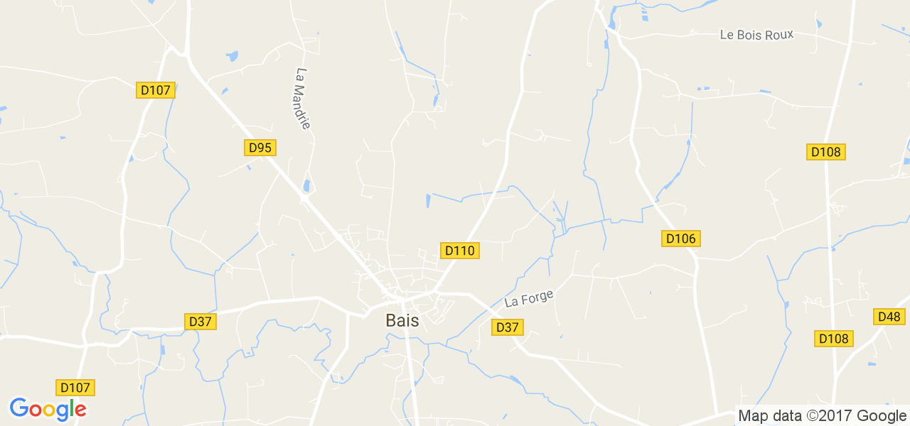 map de la ville de Bais