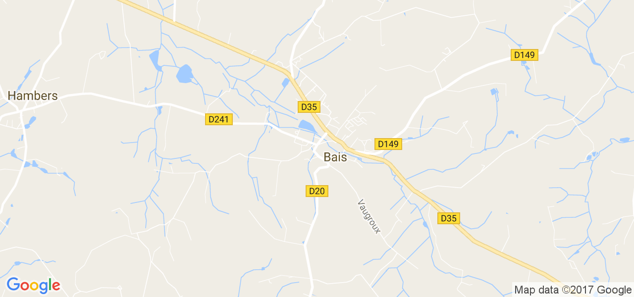 map de la ville de Bais