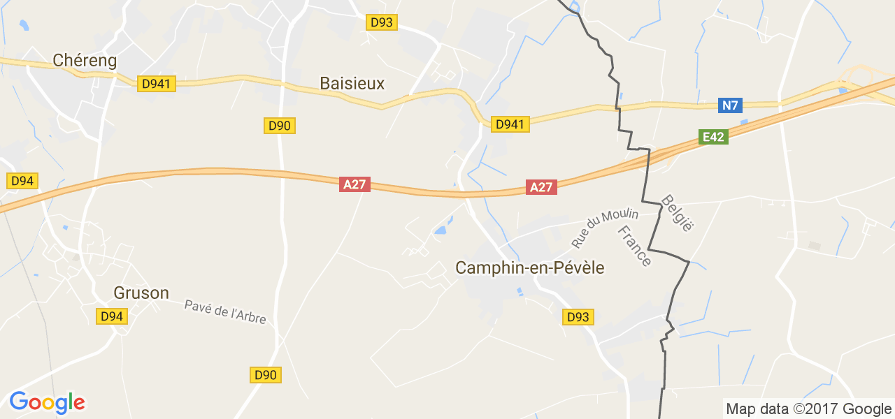 map de la ville de Baisieux