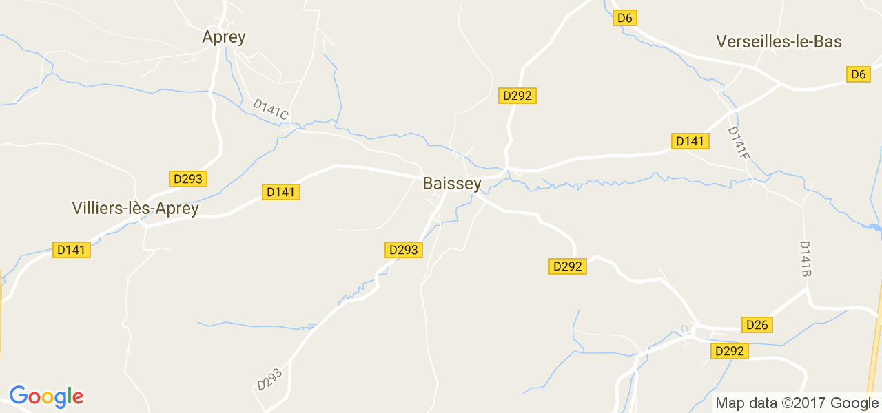 map de la ville de Baissey