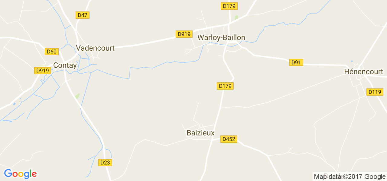 map de la ville de Baizieux