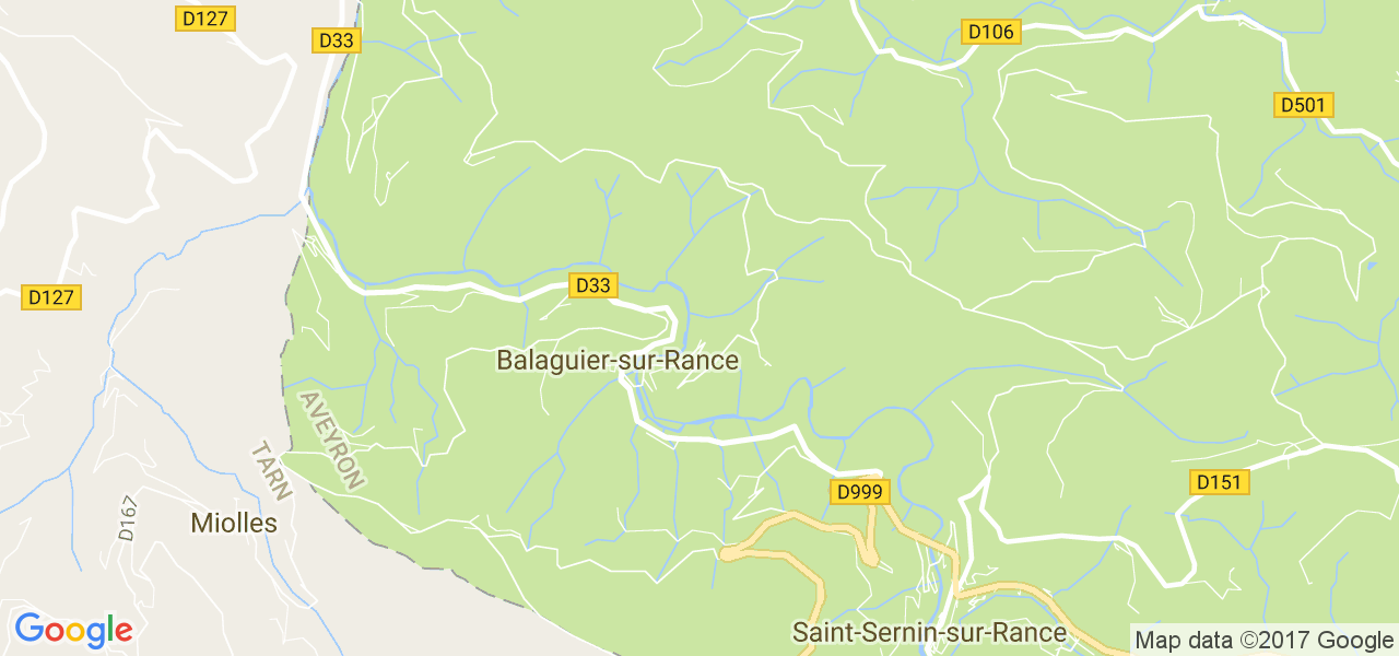 map de la ville de Balaguier-sur-Rance