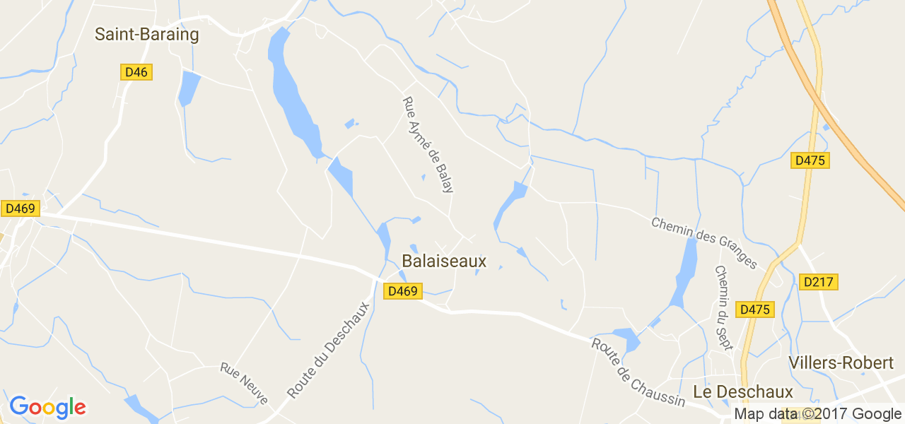 map de la ville de Balaiseaux