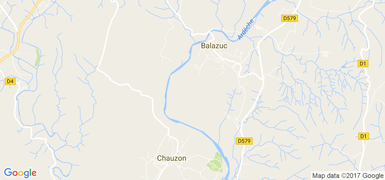 map de la ville de Balazuc