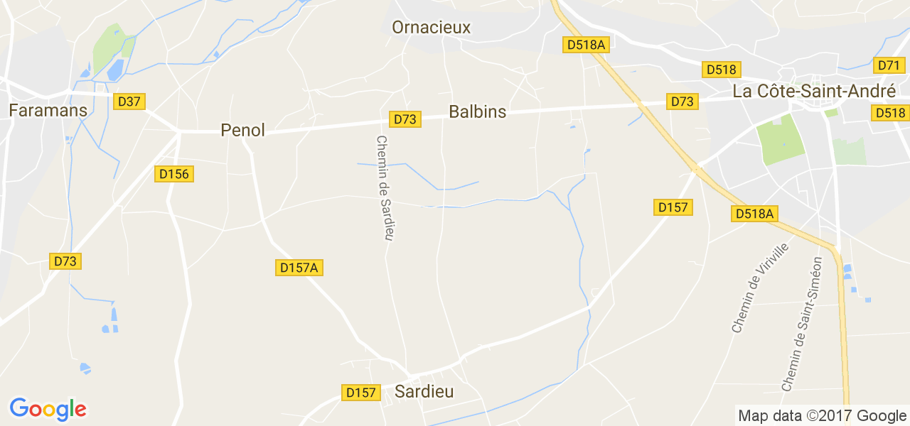 map de la ville de Balbins