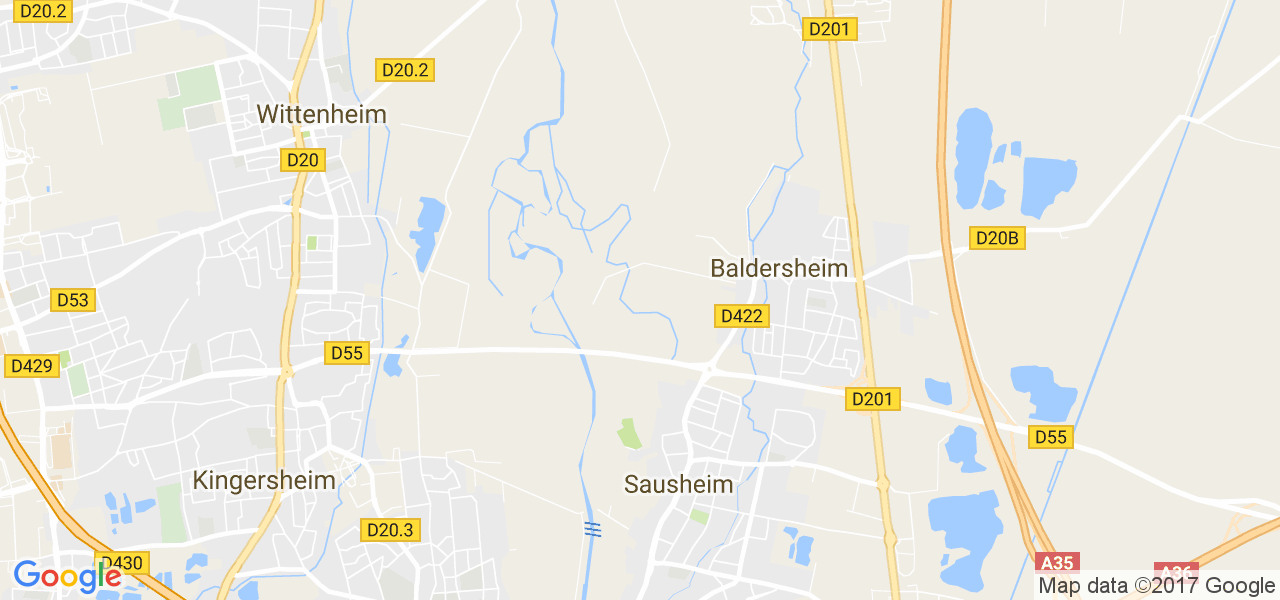 map de la ville de Baldersheim