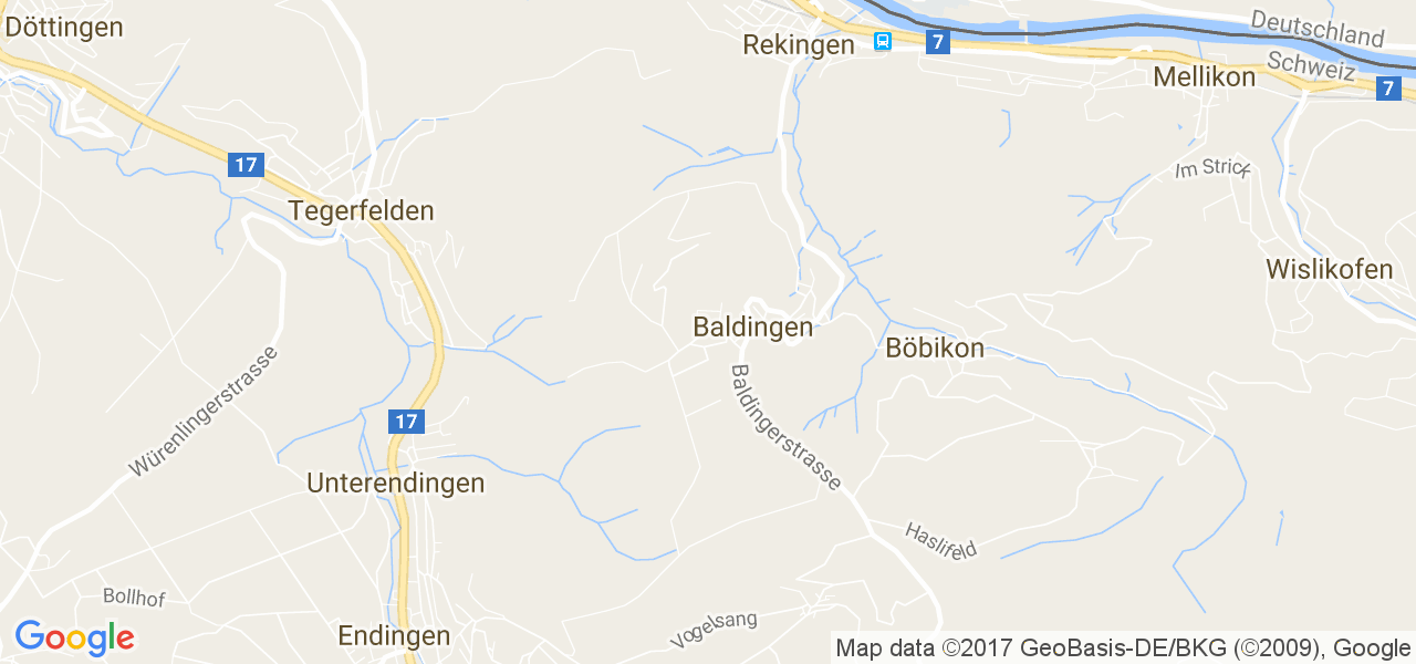 map de la ville de Baldingen