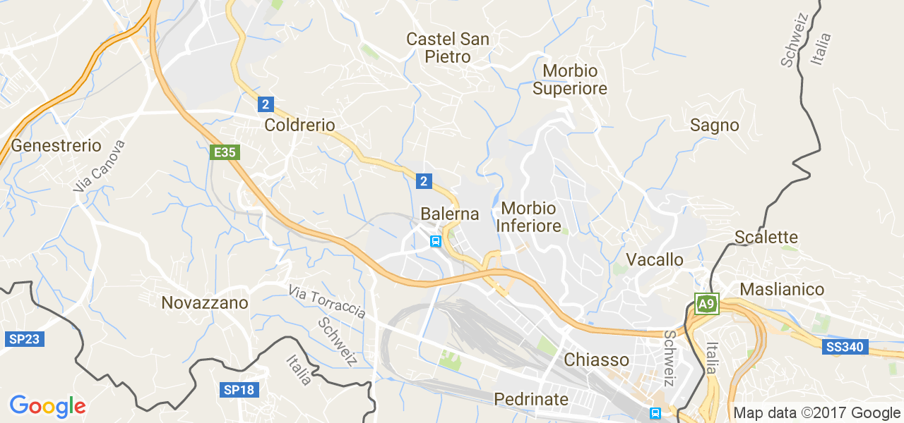 map de la ville de Balerna