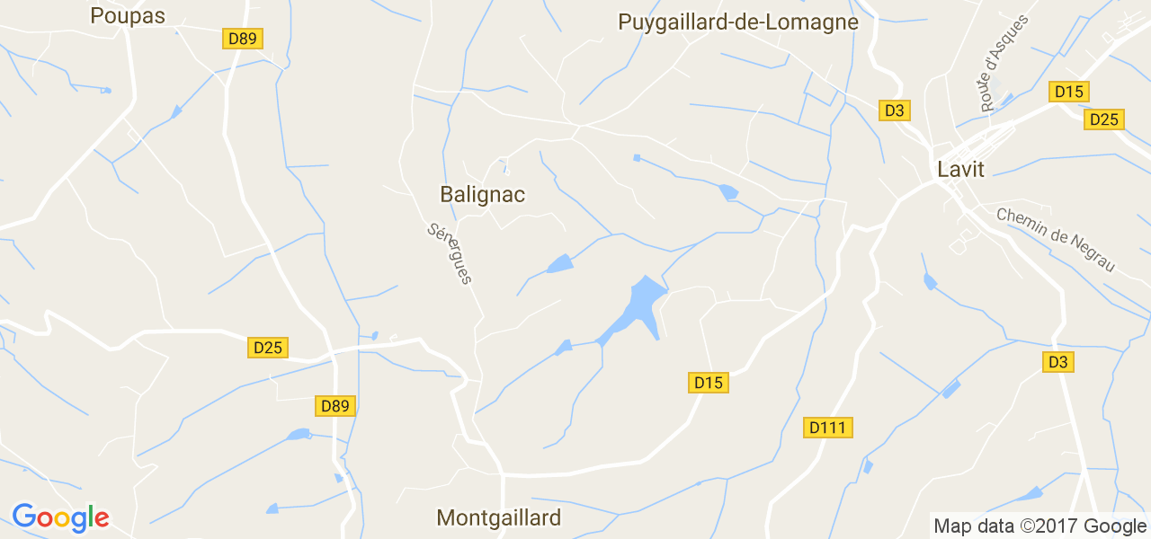 map de la ville de Balignac