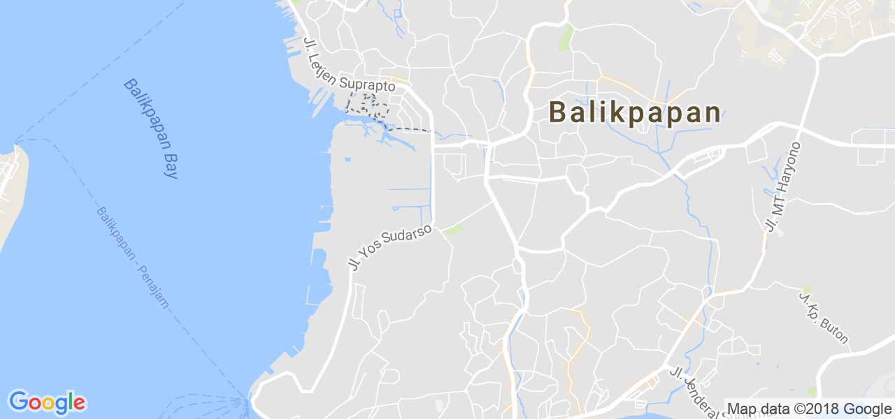 map of the city of Balikpapan