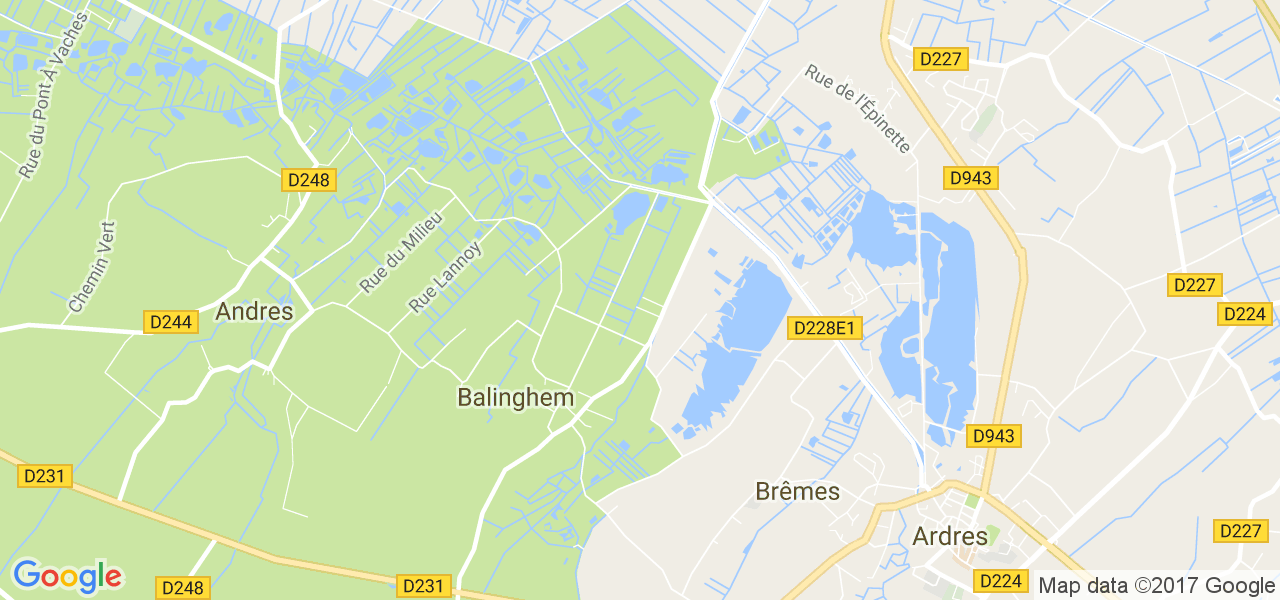 map de la ville de Balinghem