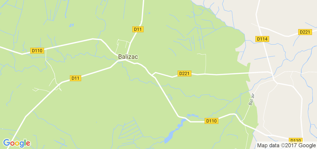 map de la ville de Balizac