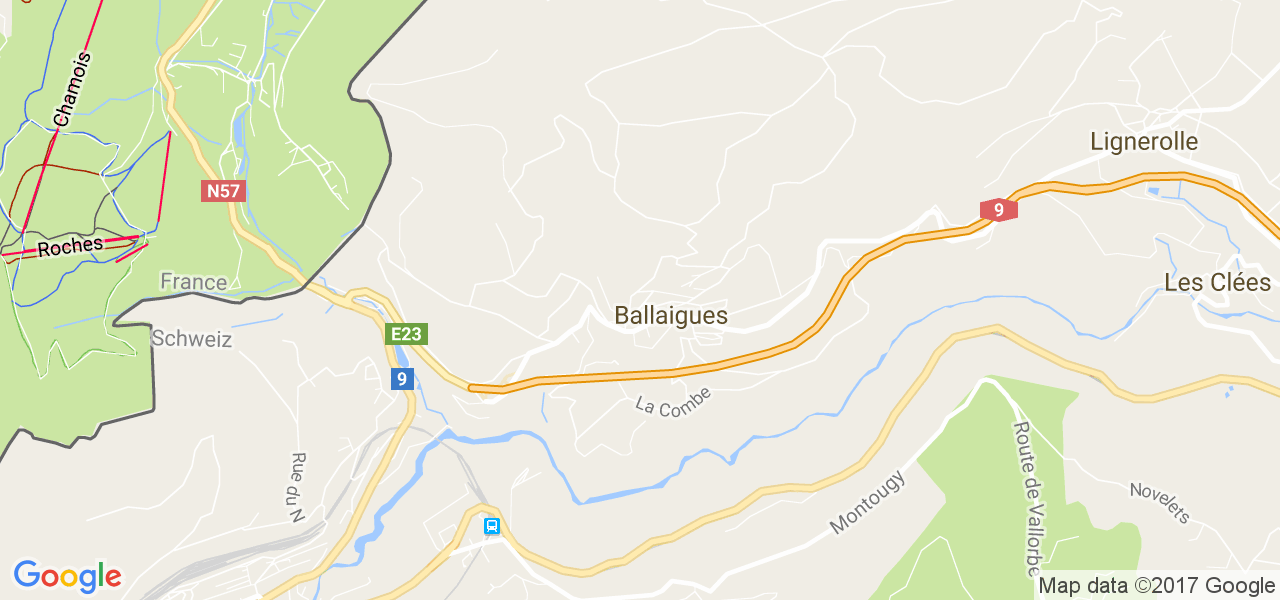 map de la ville de Ballaigues