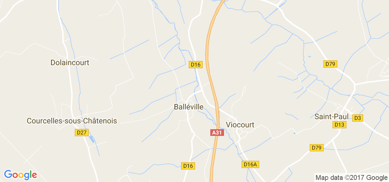 map de la ville de Balléville