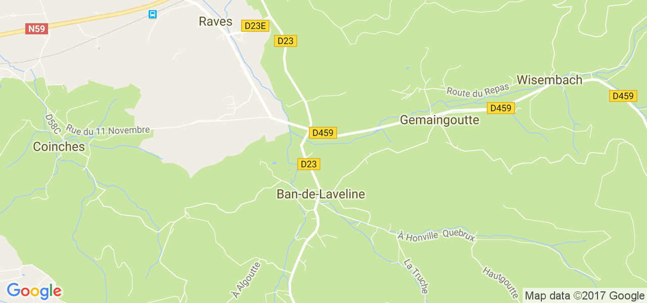 map de la ville de Ban-de-Laveline