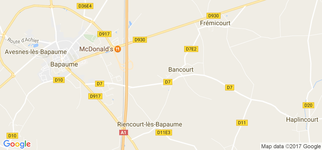 map de la ville de Bancourt