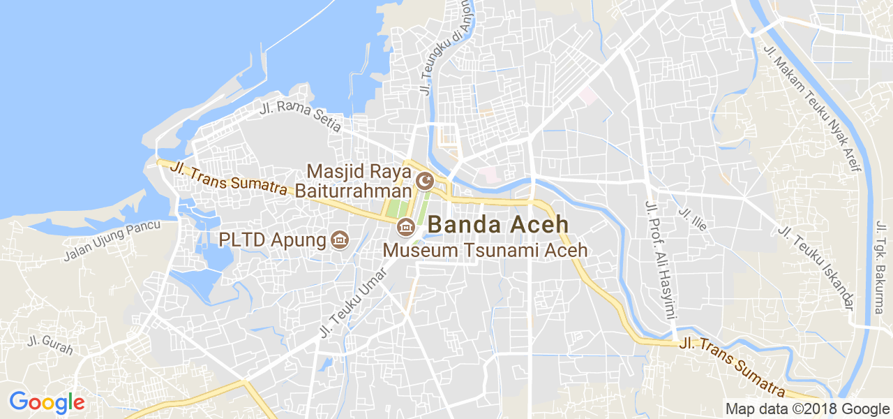 map of the city of Banda Aceh