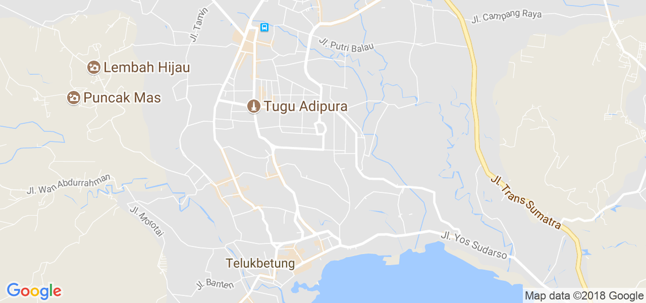 map de la ville de Bandar Lampung