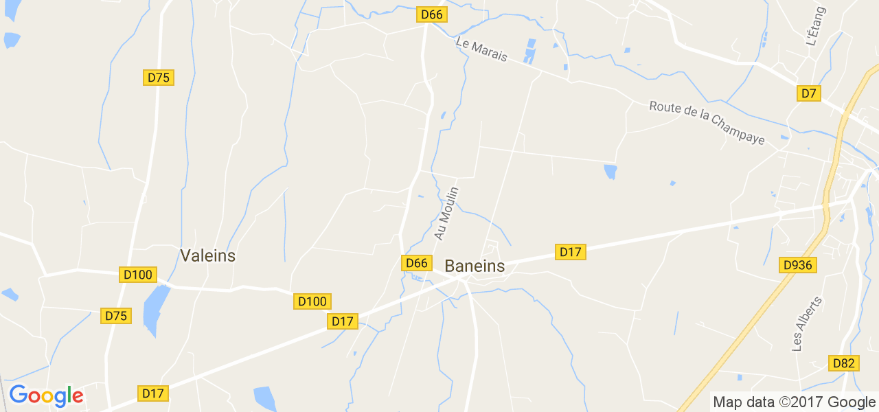 map de la ville de Baneins