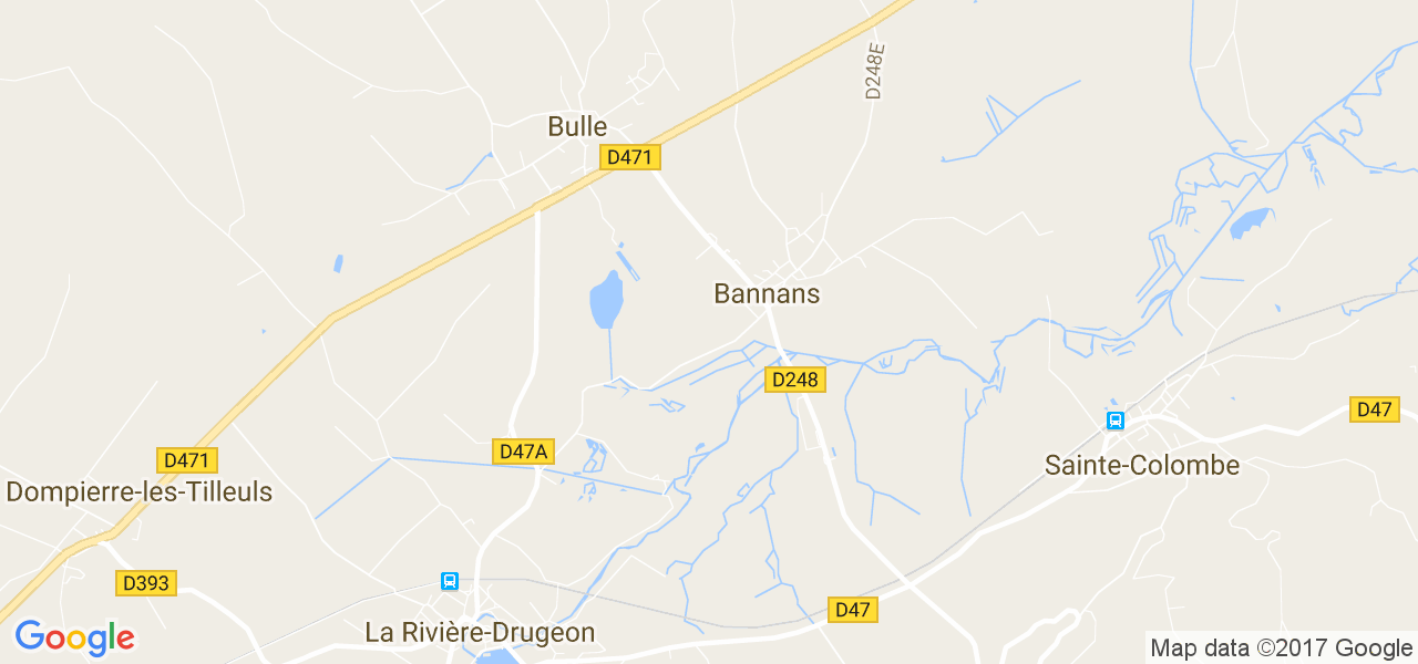 map de la ville de Bannans