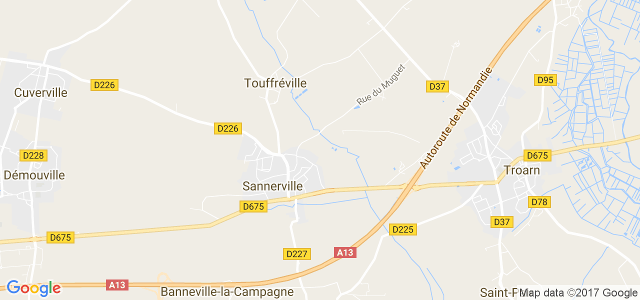 map de la ville de Banneville-la-Campagne