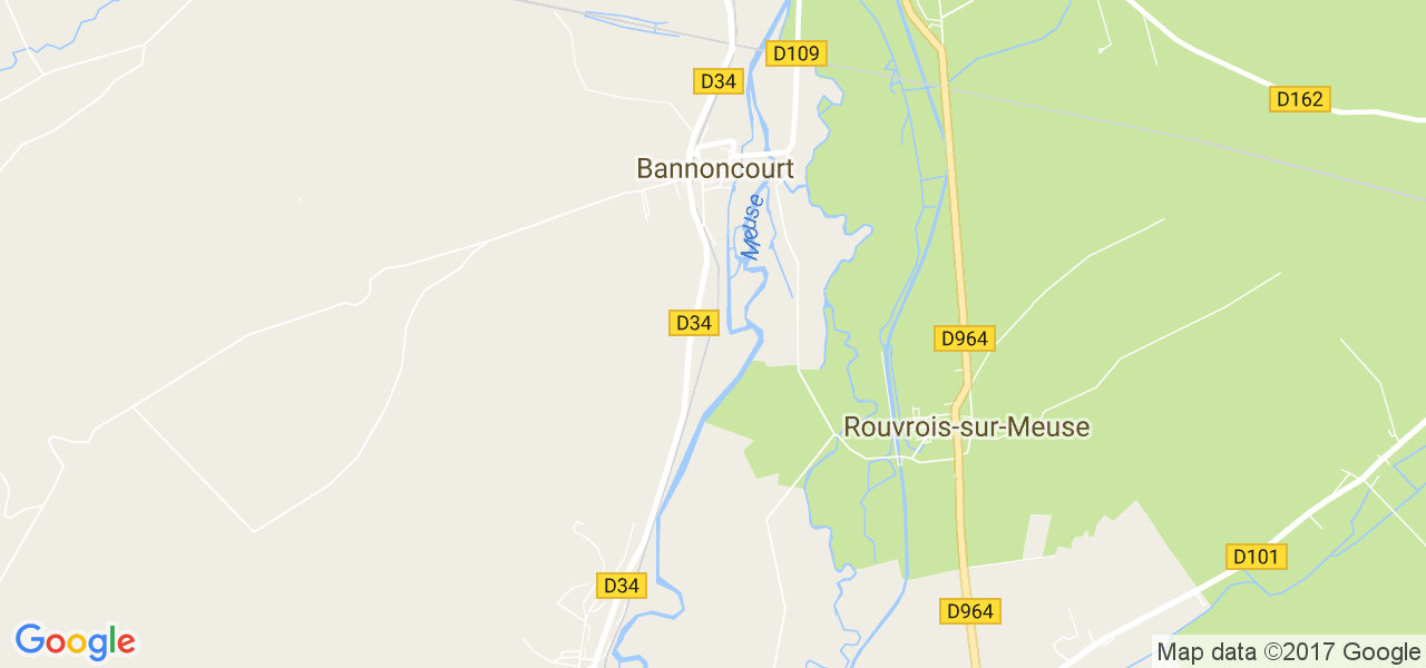 map de la ville de Bannoncourt