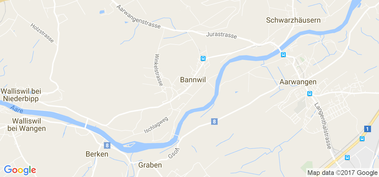 map de la ville de Bannwil