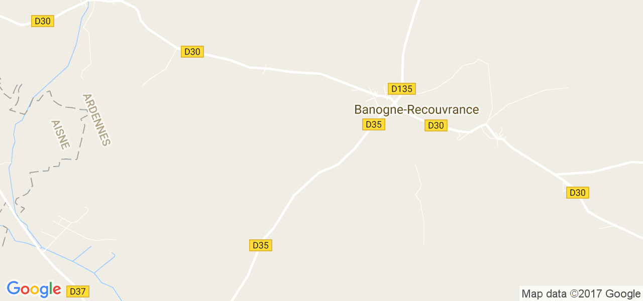 map de la ville de Banogne-Recouvrance