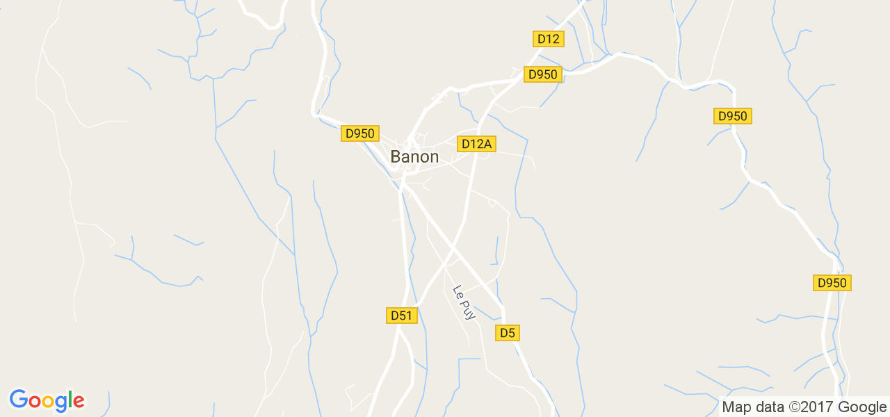 map de la ville de Banon