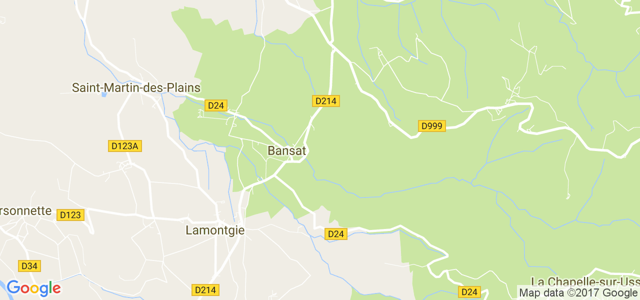 map de la ville de Bansat