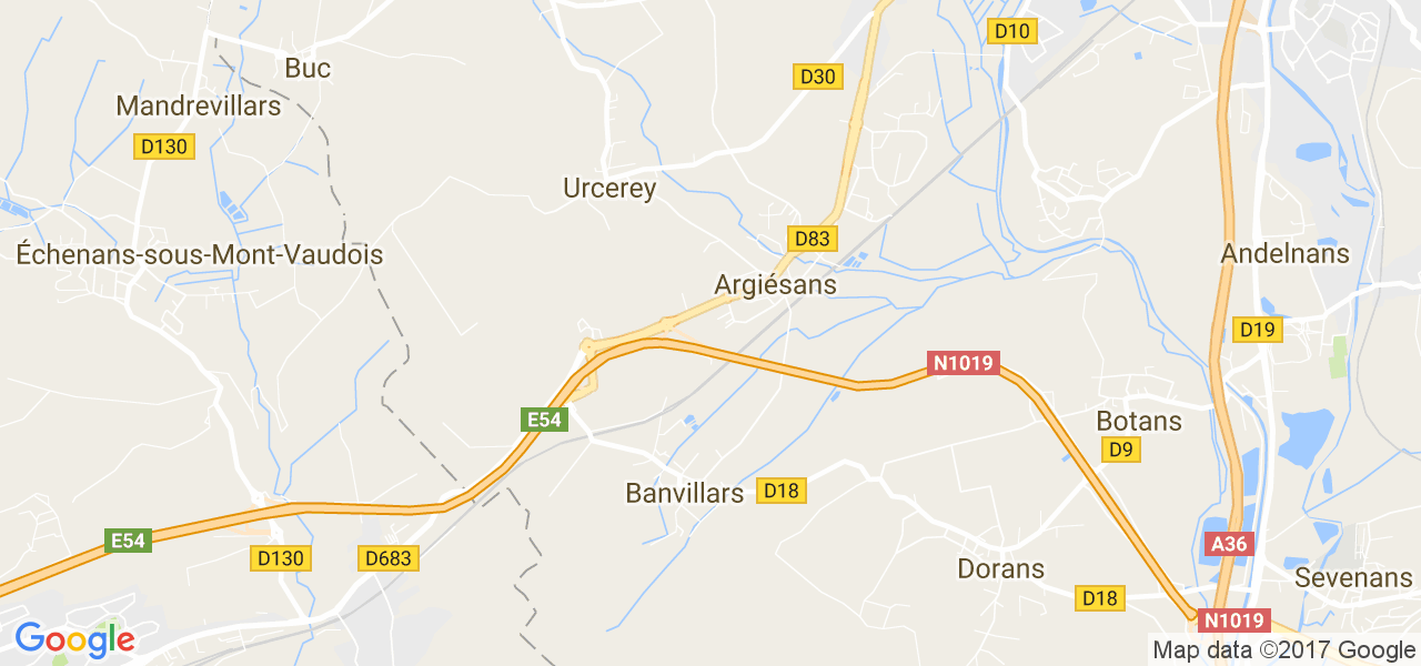 map de la ville de Banvillars