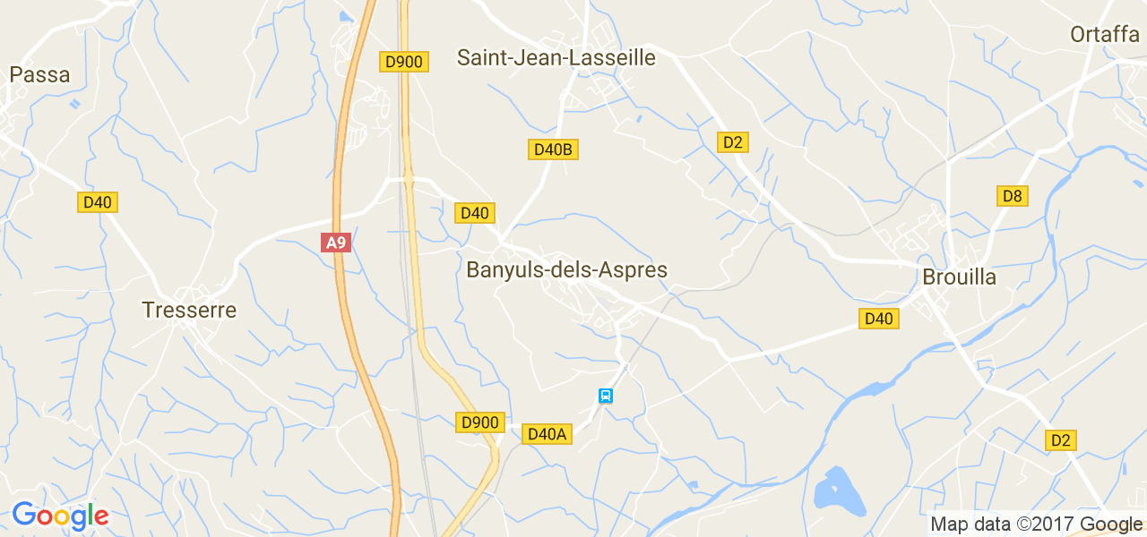 map de la ville de Banyuls-dels-Aspres