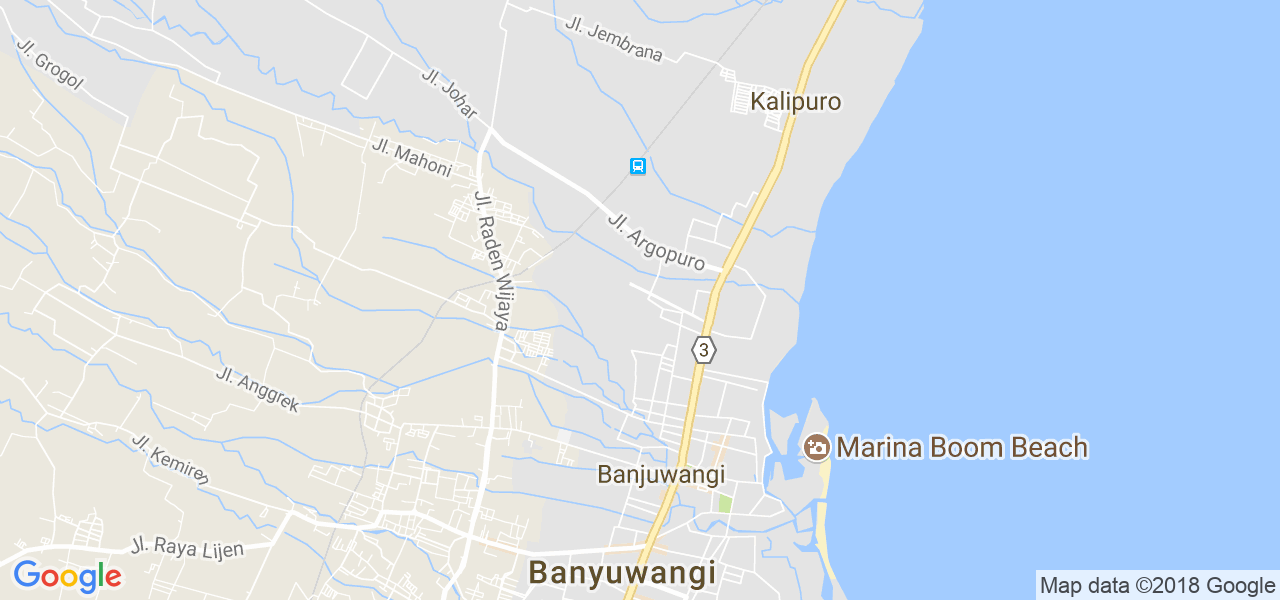 map of the city of Banyuwangi