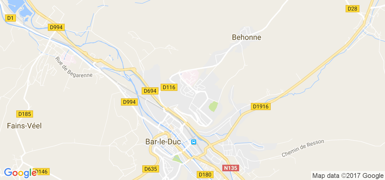 map de la ville de Bar-le-Duc