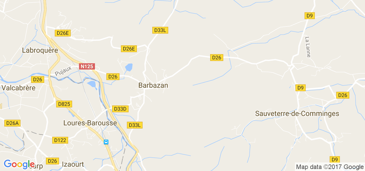 map de la ville de Barbazan