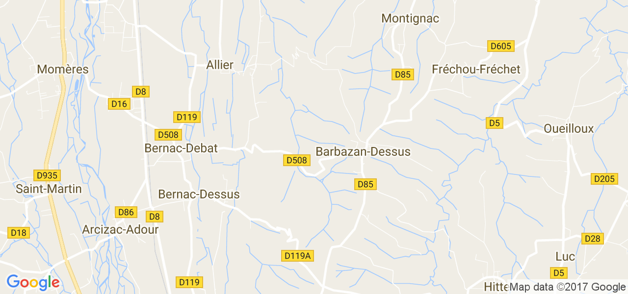 map de la ville de Barbazan-Dessus