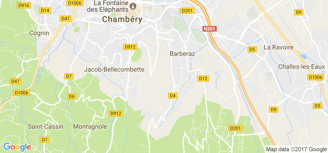 map de la ville de Barberaz