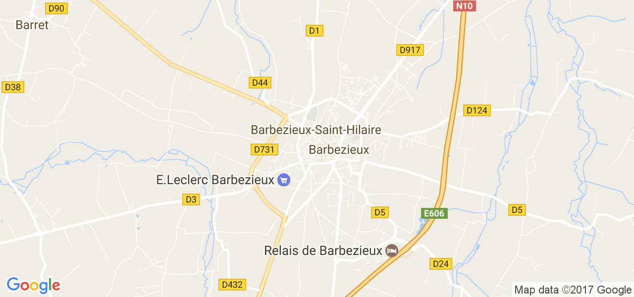 map de la ville de Barbezieux-Saint-Hilaire