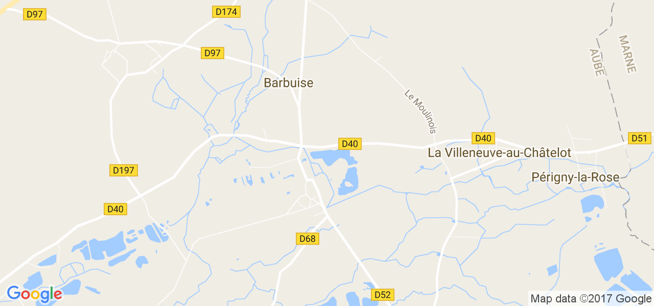 map de la ville de Barbuise