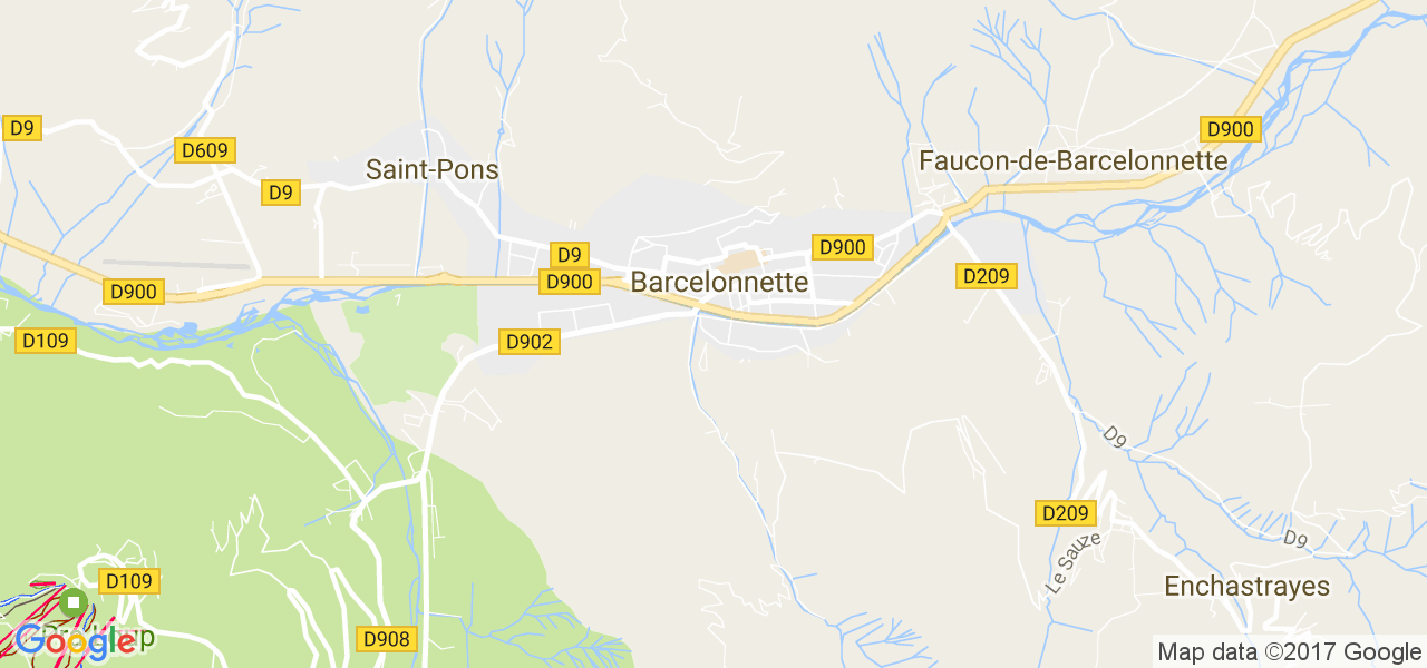 map de la ville de Barcelonnette