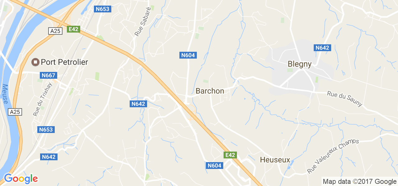 map de la ville de Barchon